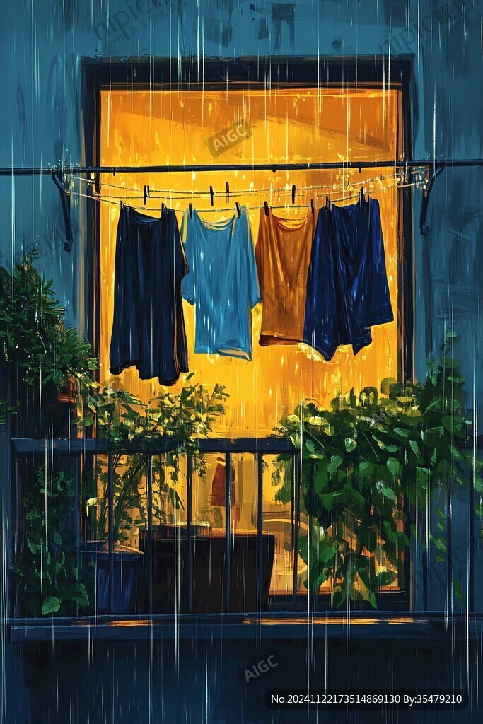 窗台插画