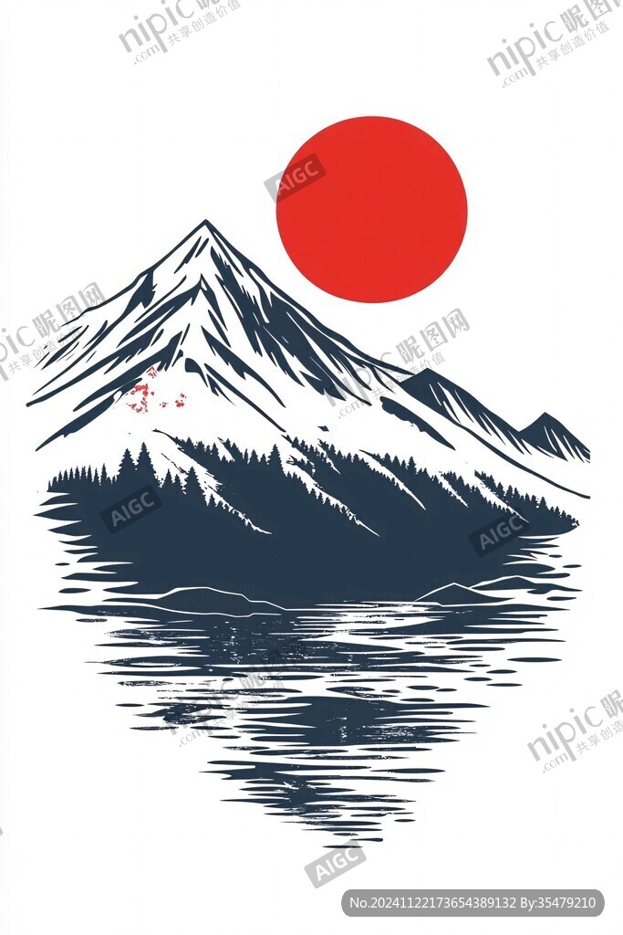 富士山插画