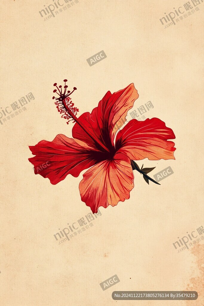 扶桑花插画