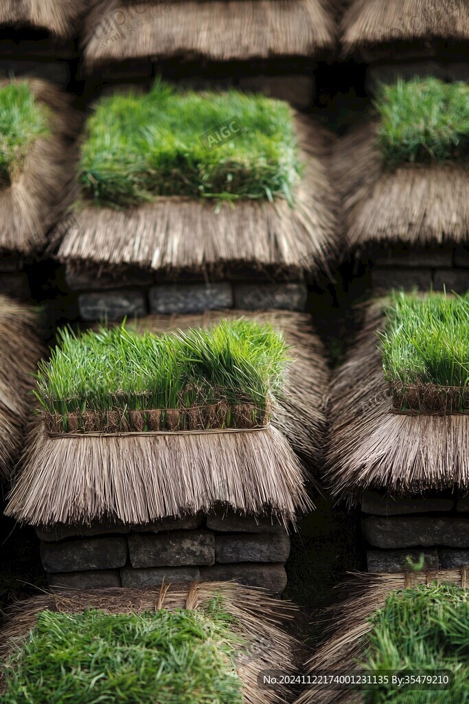 生草的古建筑屋顶
