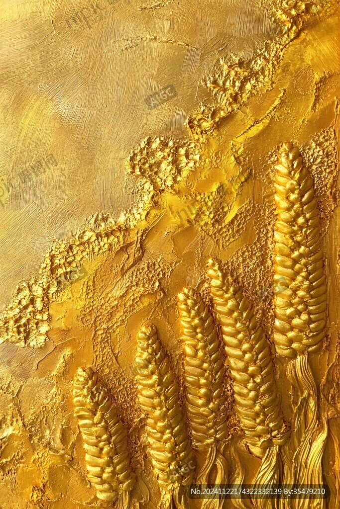 金黄色浮雕画