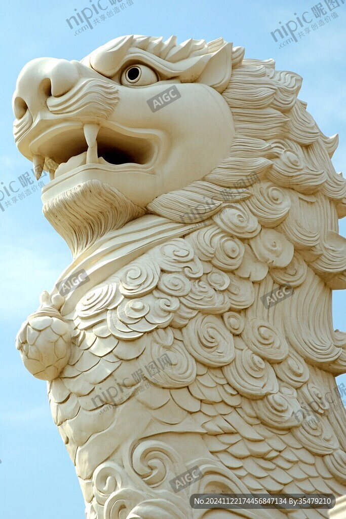 鱼尾狮雕刻
