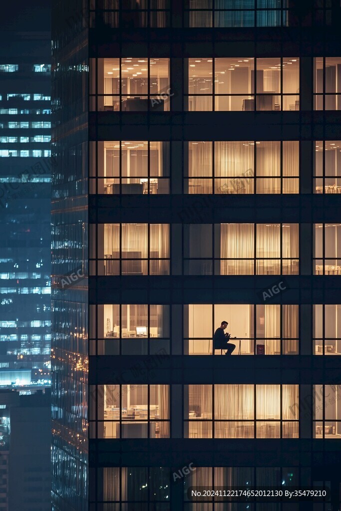 夜晚写字楼