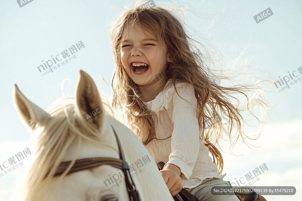 小女孩骑马