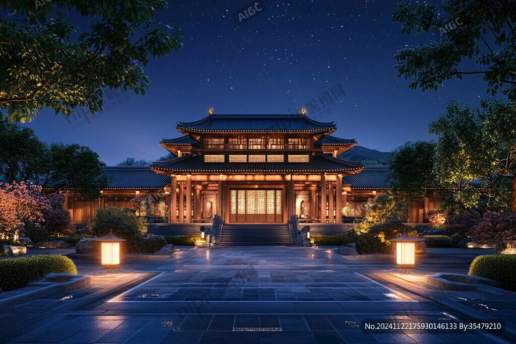 古建夜景效果