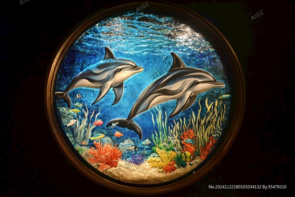 海豚立体画设计