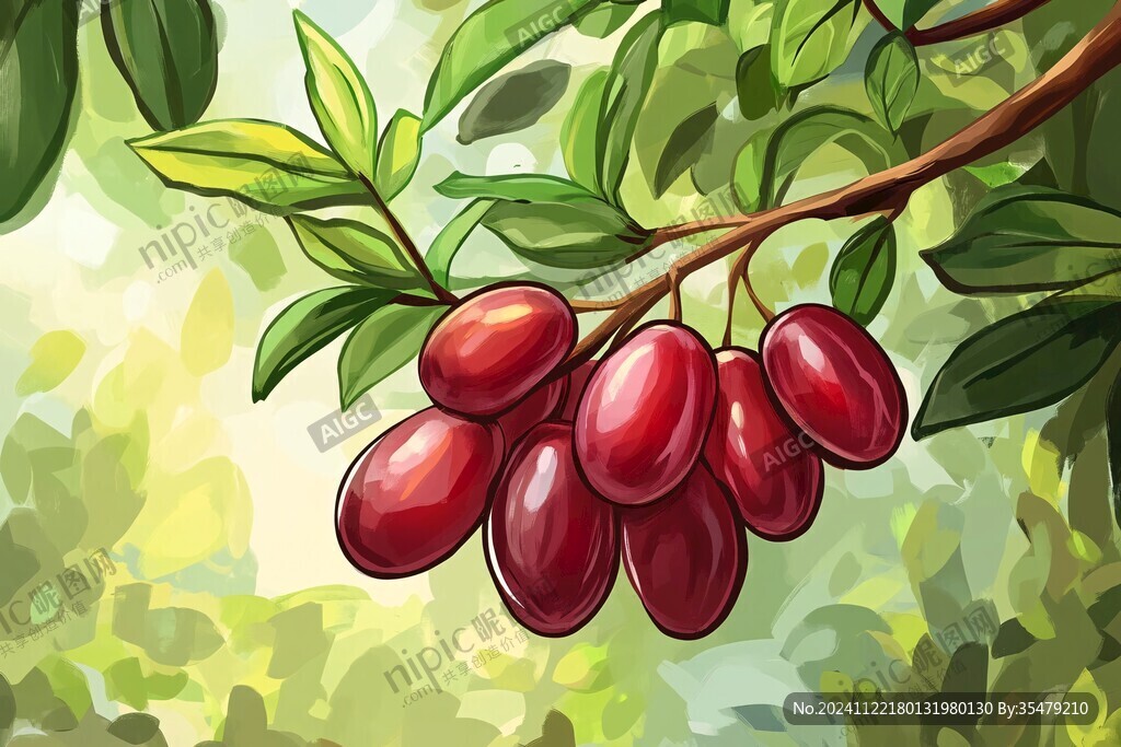 枸杞林插画