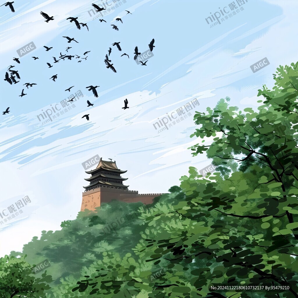 鸡鸣阁插画