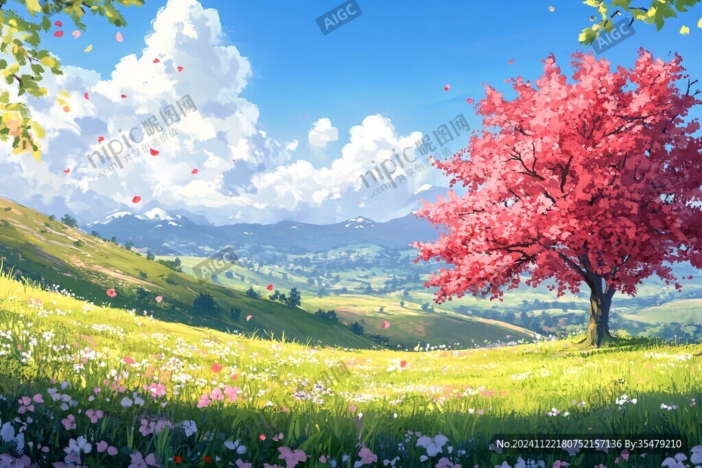 唯美花田场景