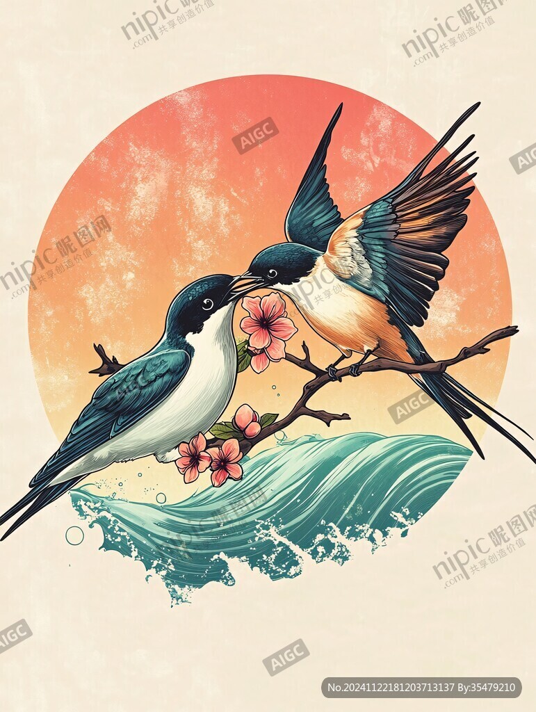 日喜鹊插画