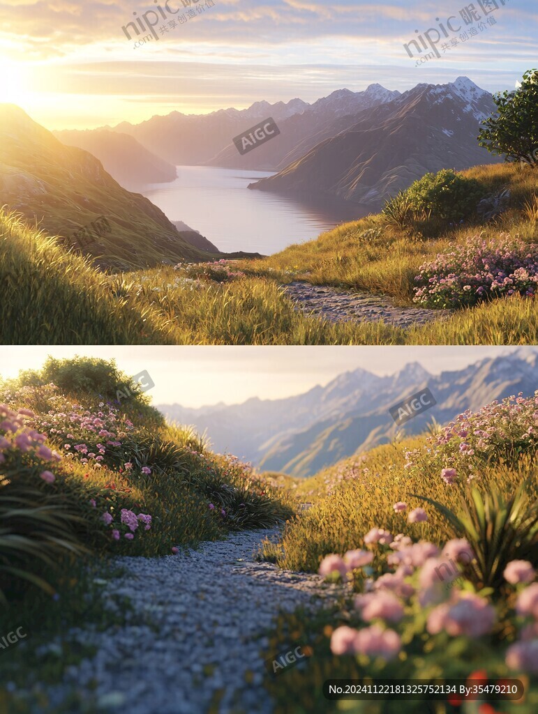 唯美梦幻花田场景