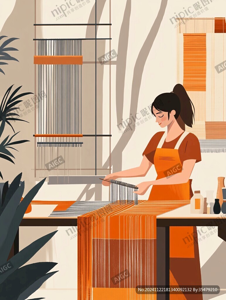 劳动女人插画