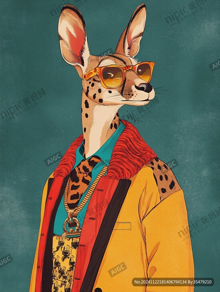 潮流动物插画