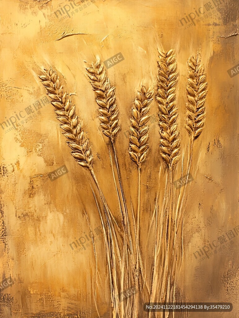 麦穗油画