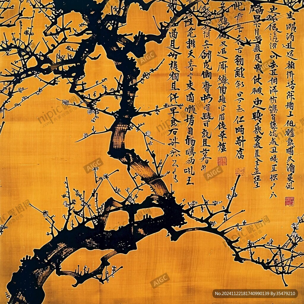 白梅傲霜图