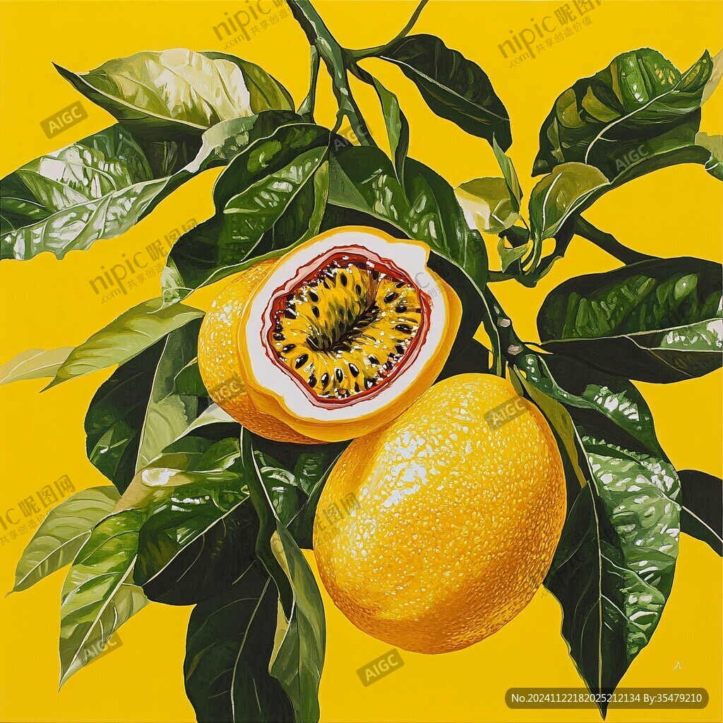 黄金葡萄柚插画