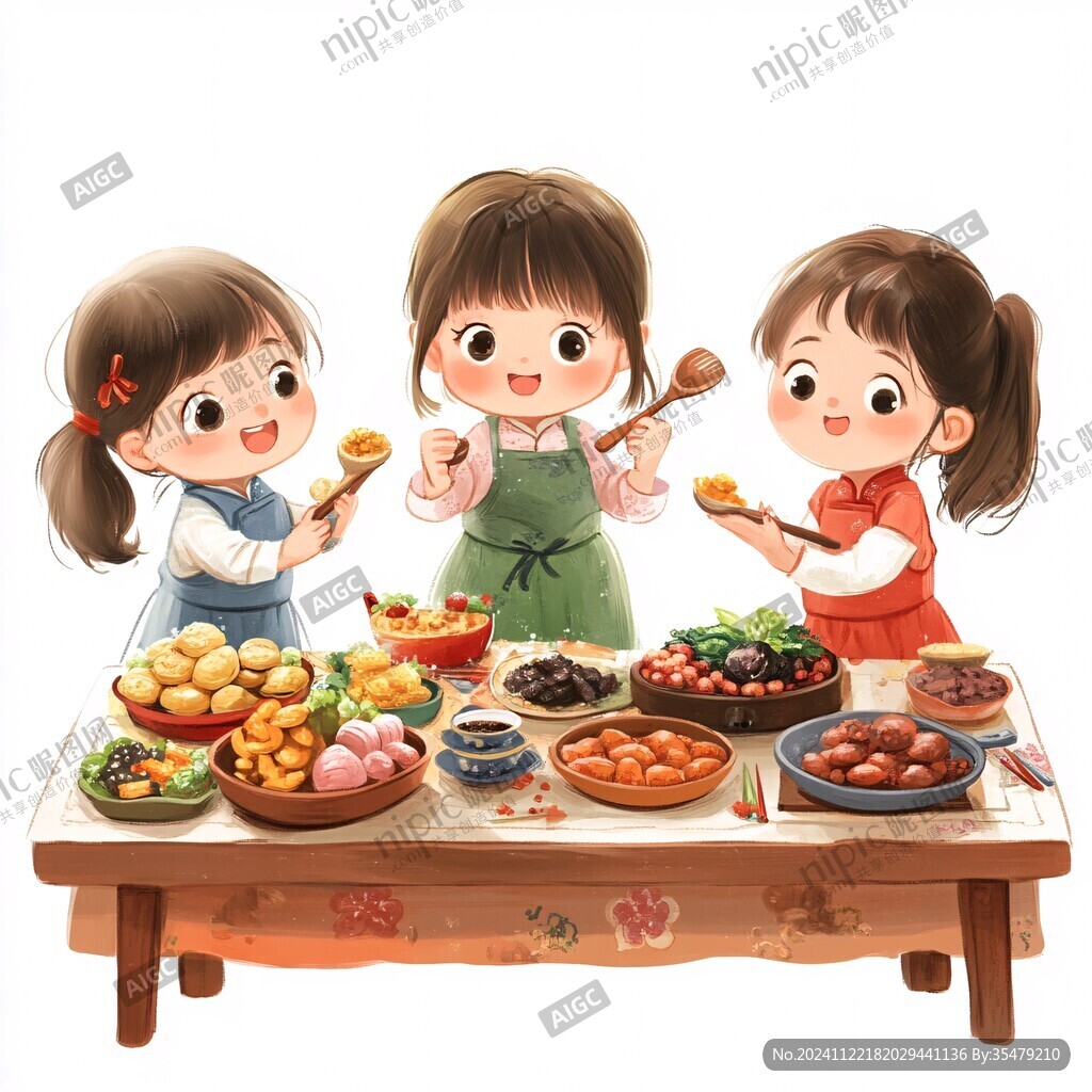 新年小朋友食品美食
