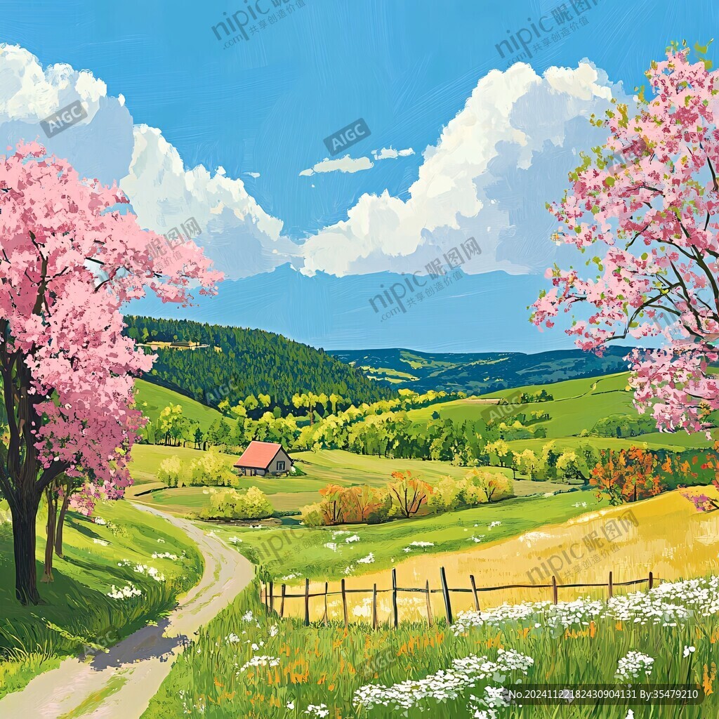 春天风景插画