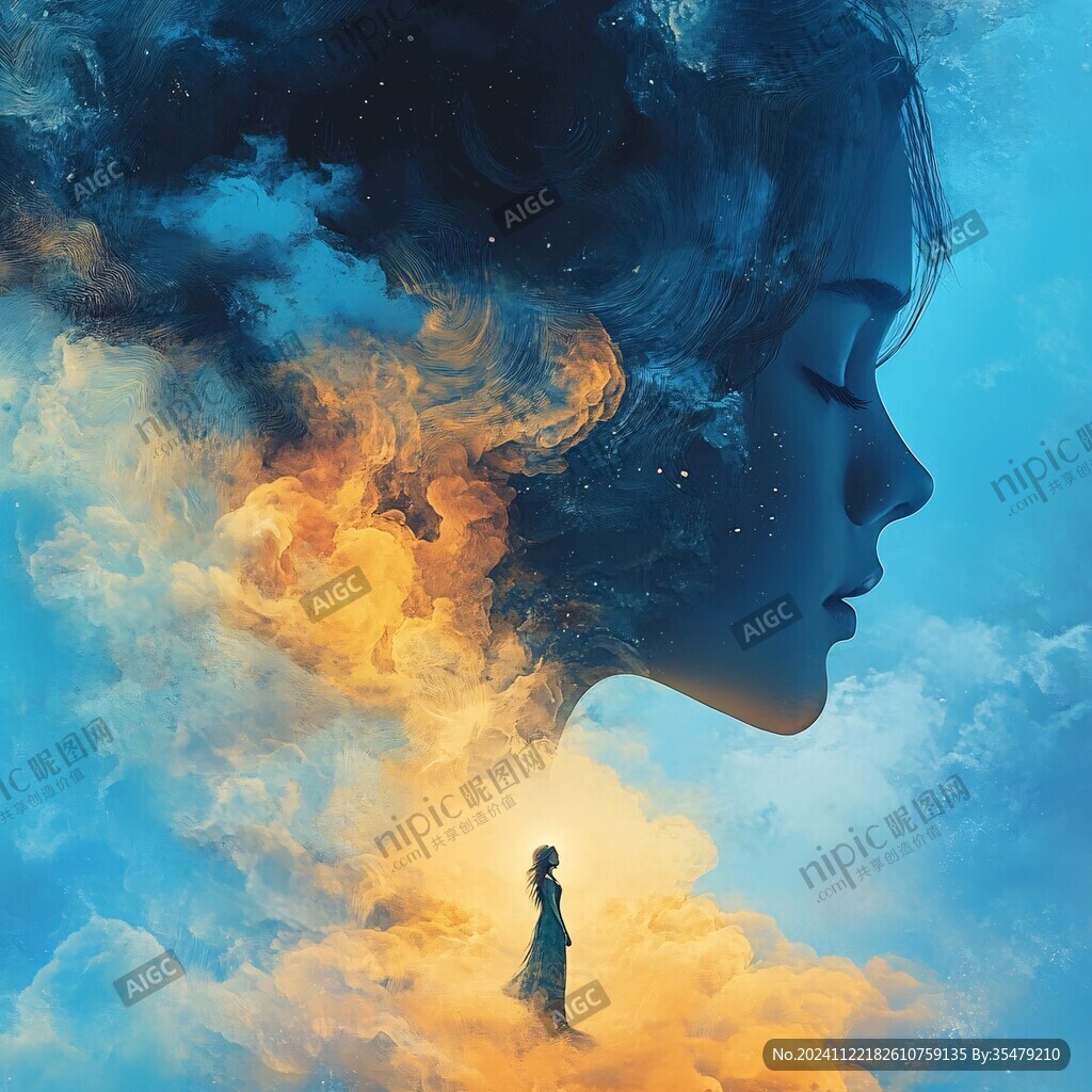 梦幻人物创意插画