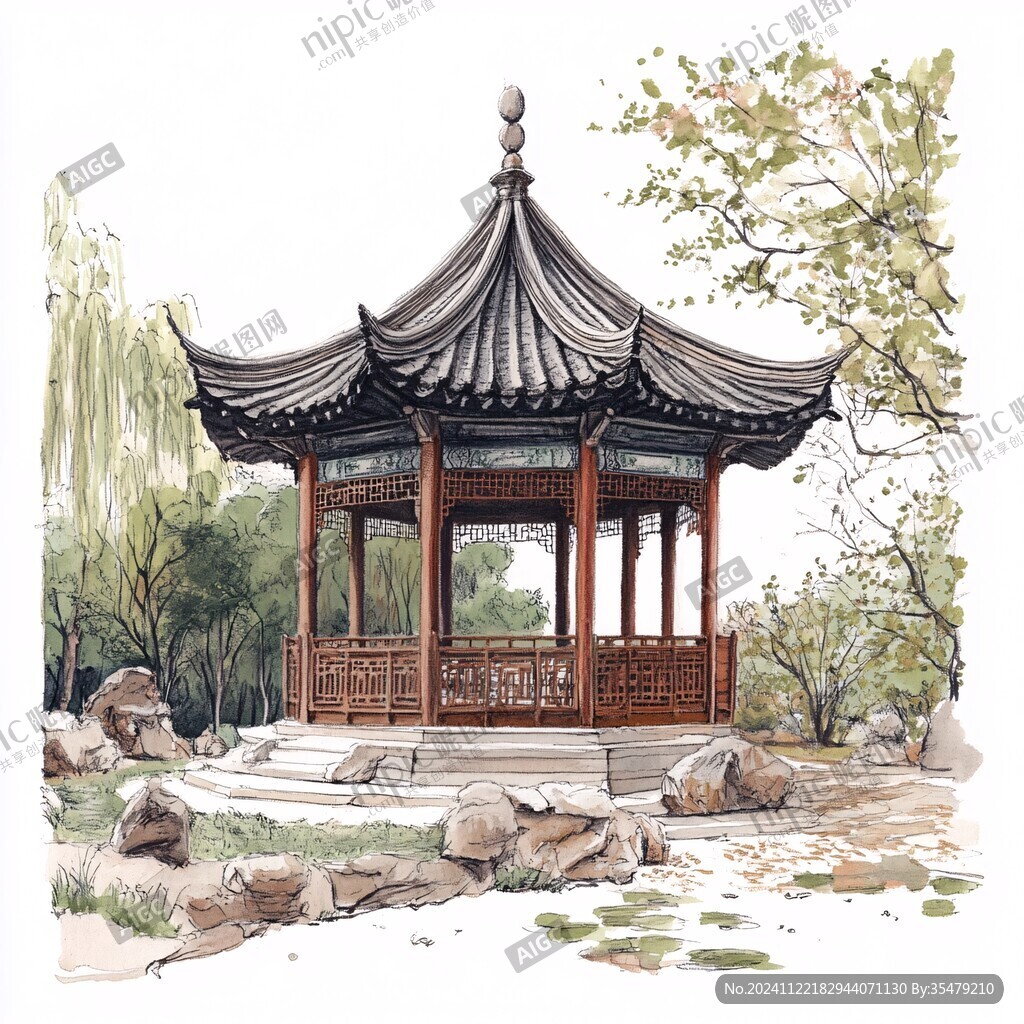 古亭水彩画