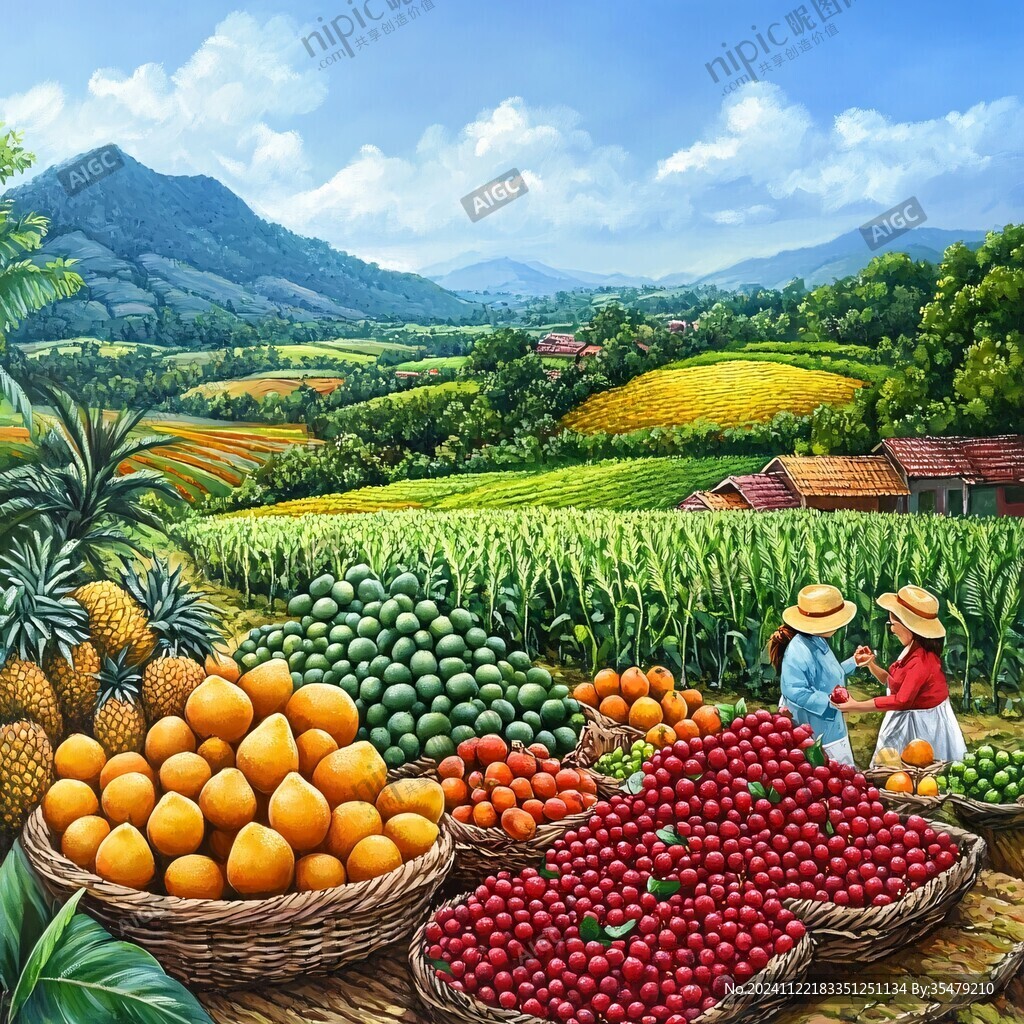 丰收风景画
