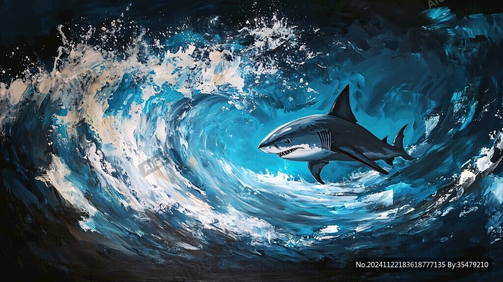 海洋鲨鱼3d画