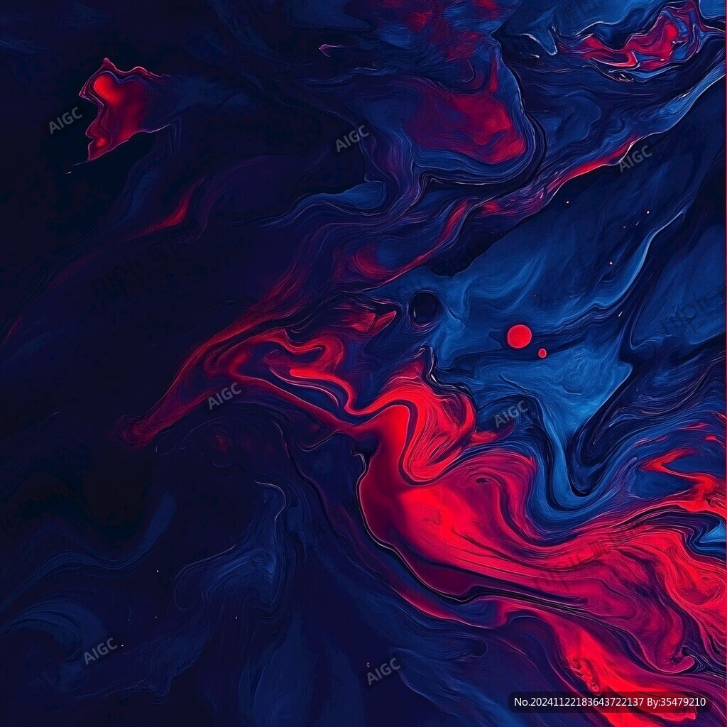 融合流动红蓝油漆背景