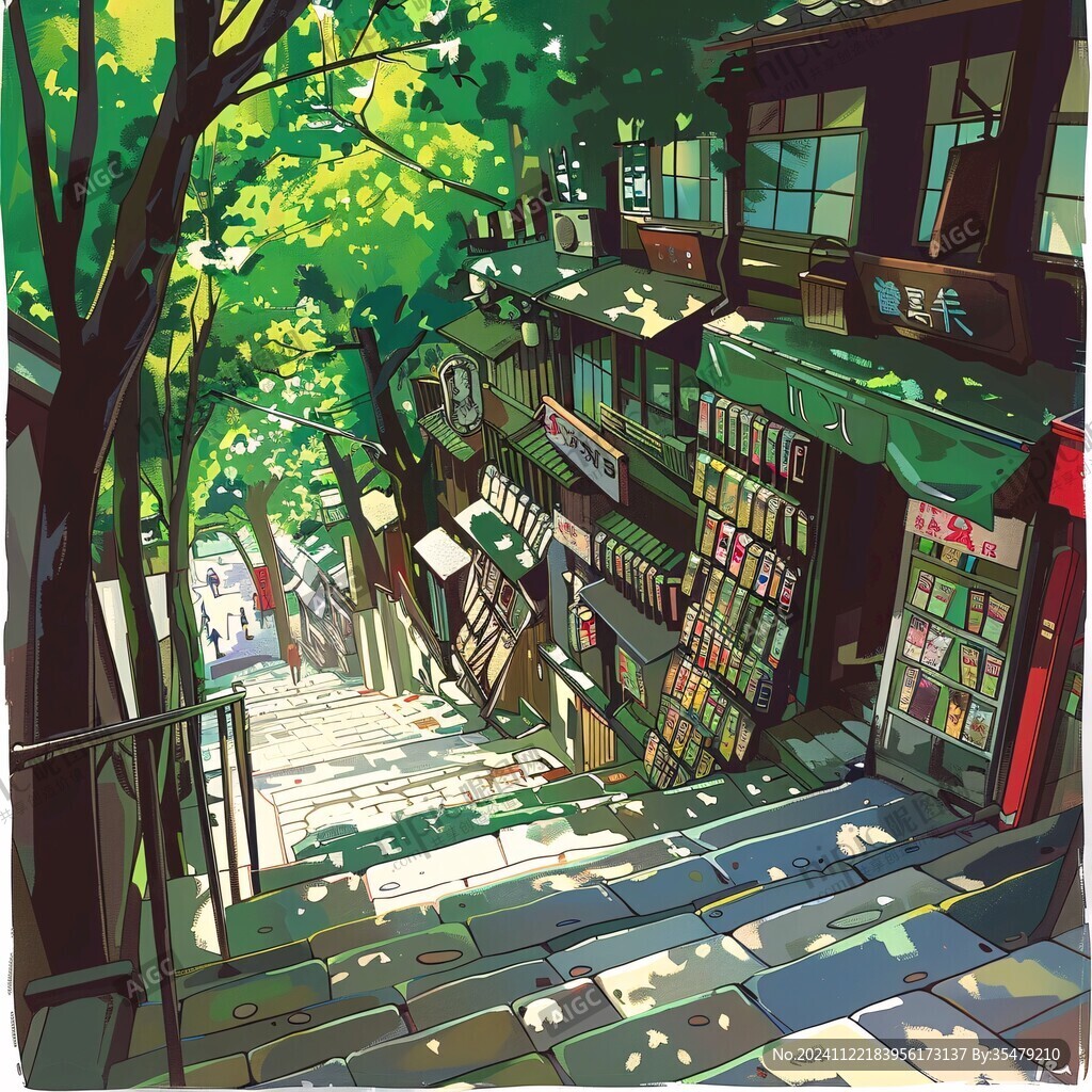 唯美校园插画