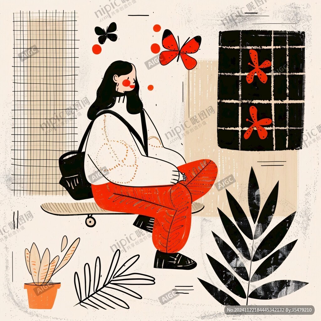 都市女孩插画