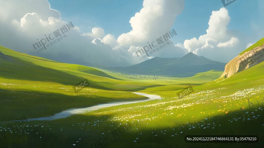 草原风光插画
