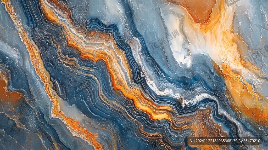 渐变抽象流体装饰画