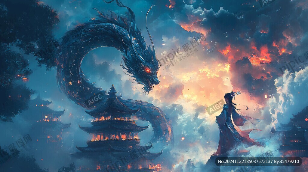 高清唯美双龙戏珠