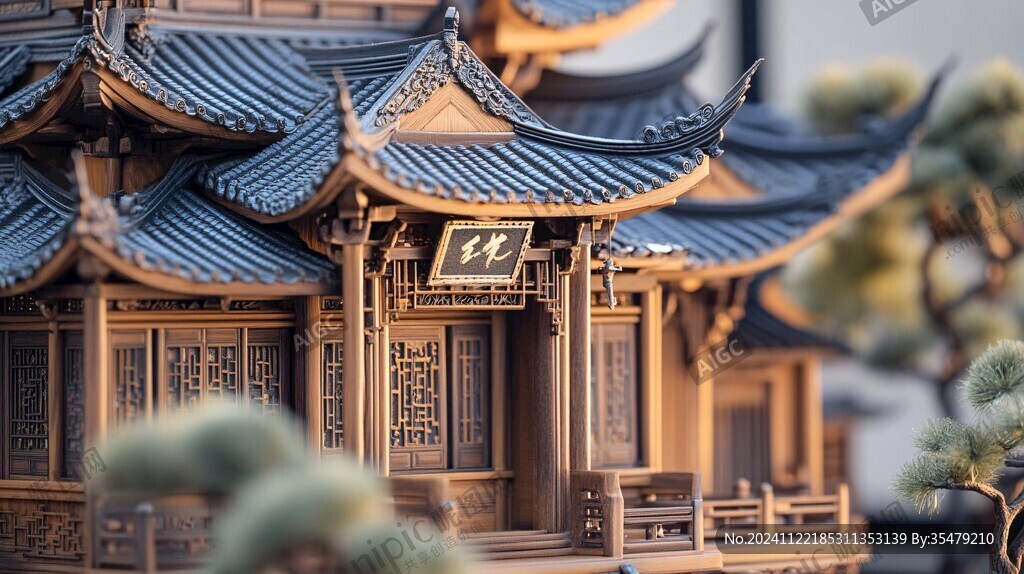 中式建筑微缩模型