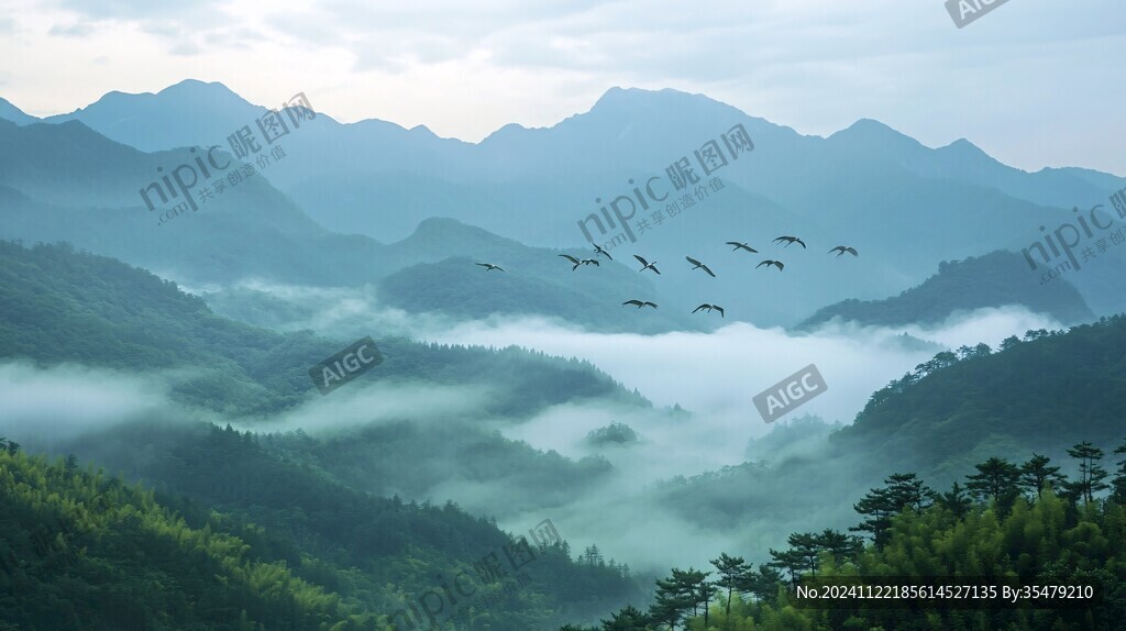 闲云野鹤云雾缭绕