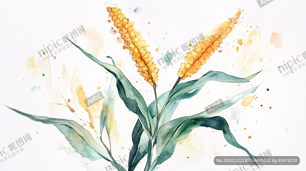 高粱穗插画