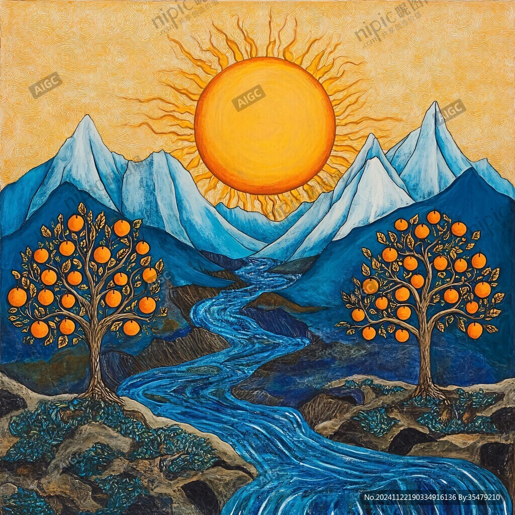 旭日东升插画