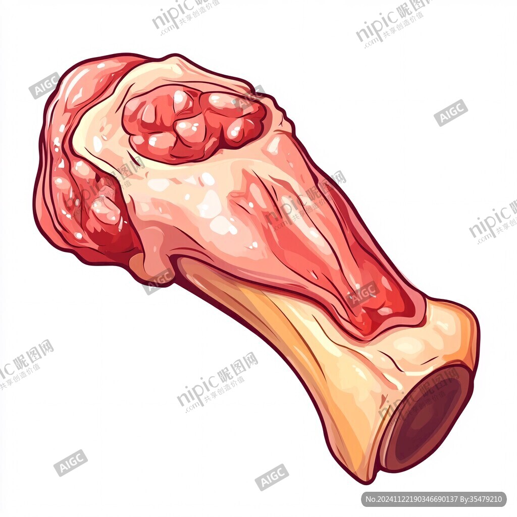 手绘大鸡腿插画