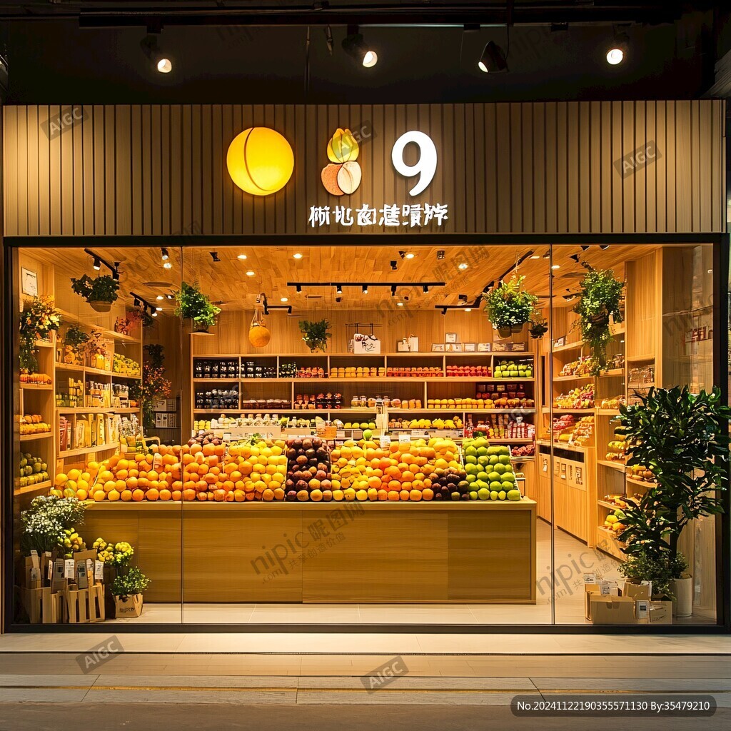 网红水果店门头