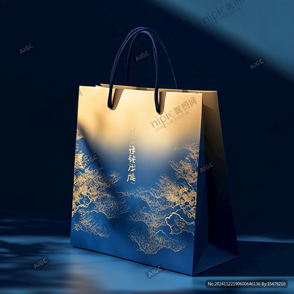 新中式山水手提袋