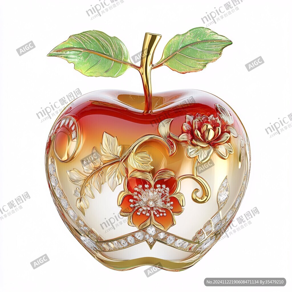 金帅苹果插画