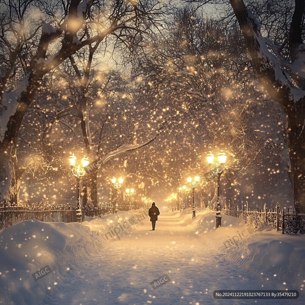 雪夜行人