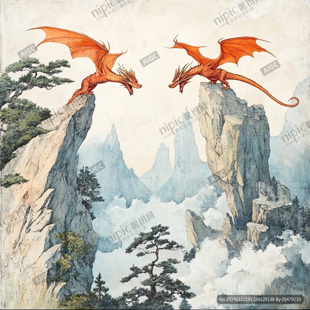 双龙绘画