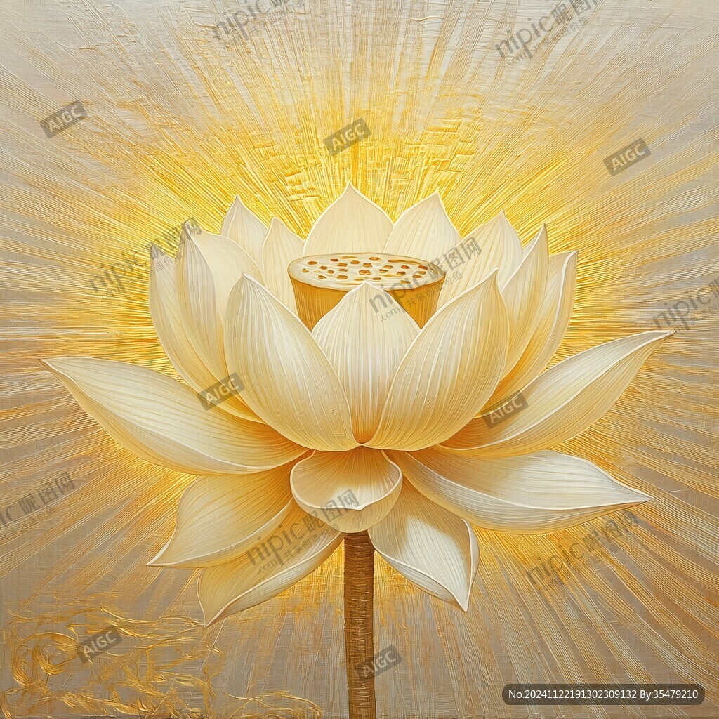 莲花烫金素材