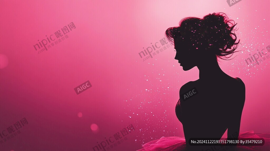 美女剪影背景