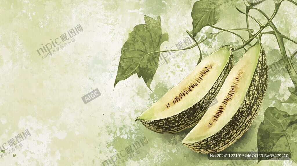 玲珑蜜瓜插画