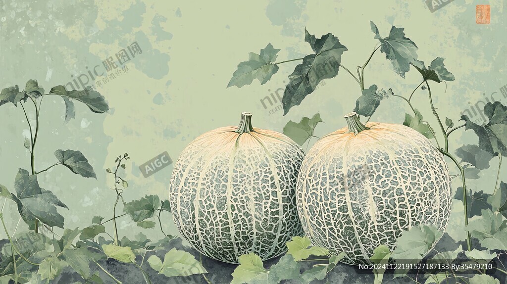 玲珑蜜瓜插画