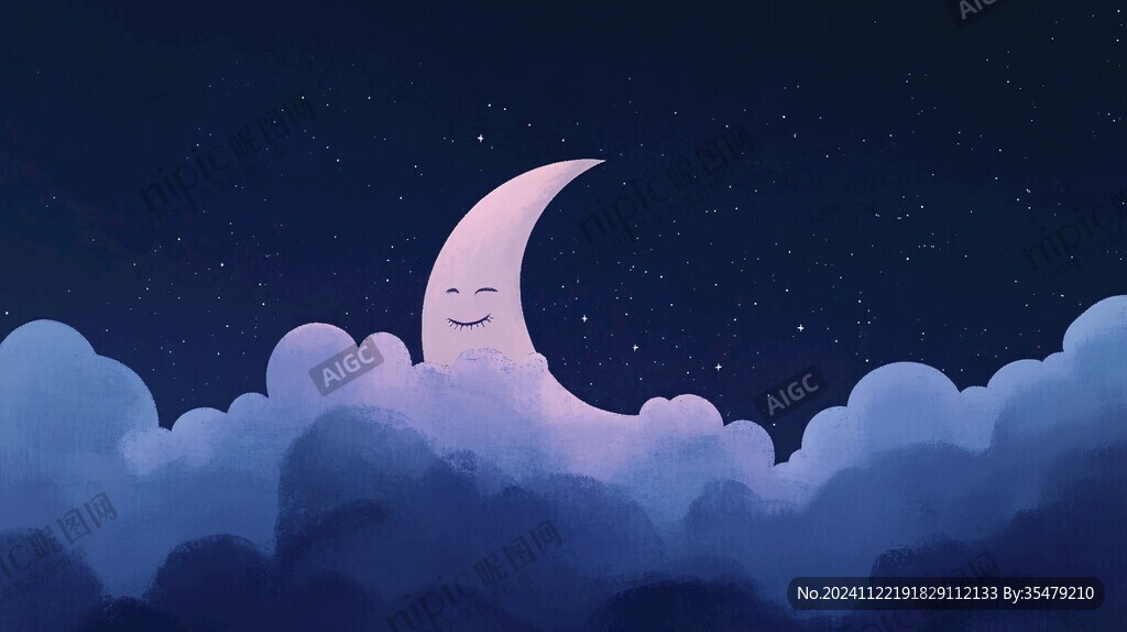 美好的夜晚插画