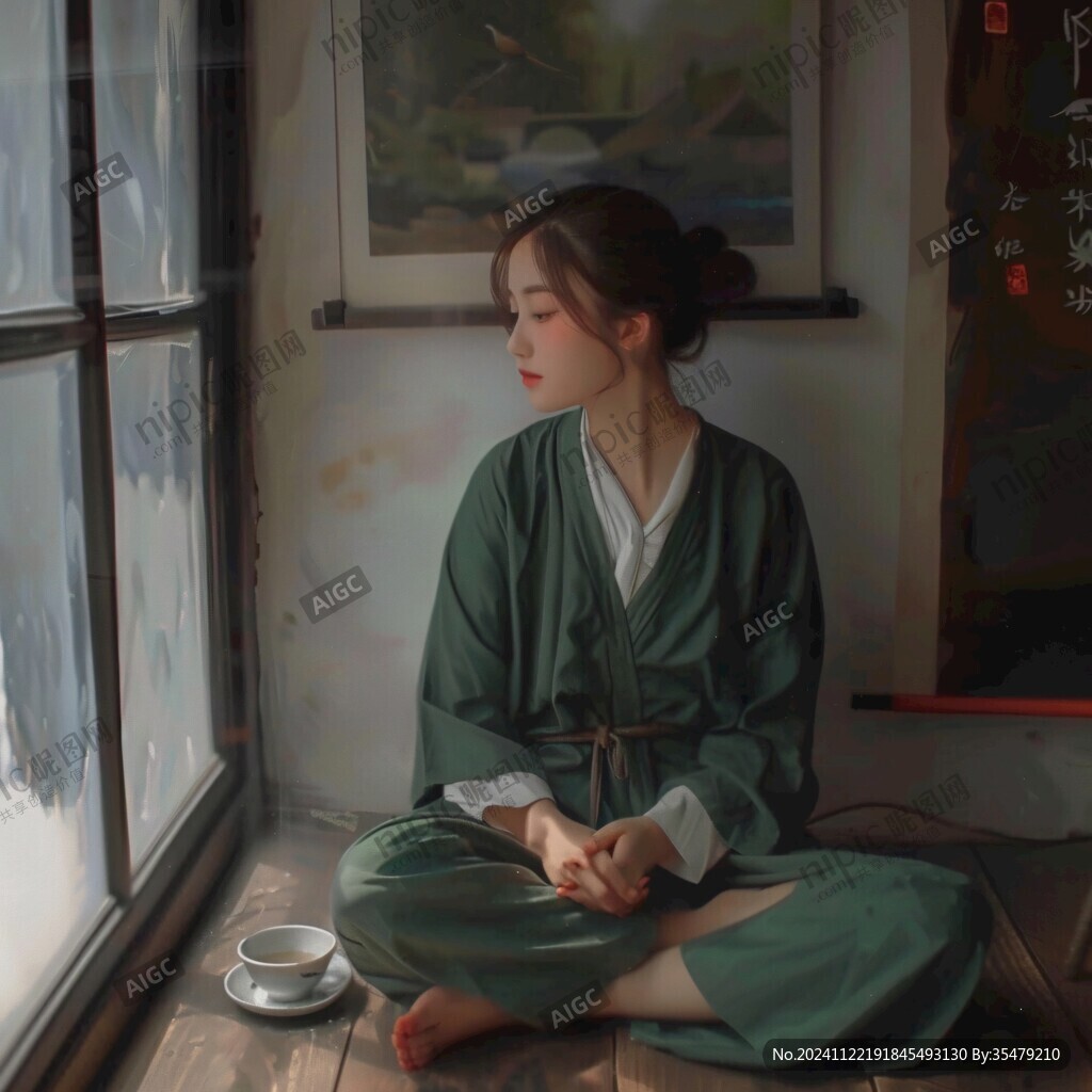 绿色汉服