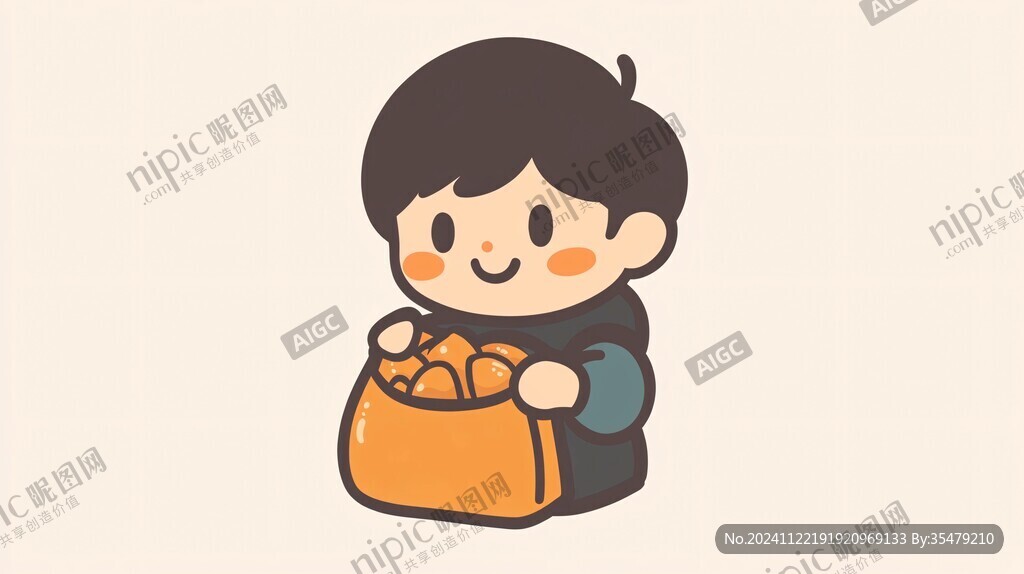 在包里拿东西小孩