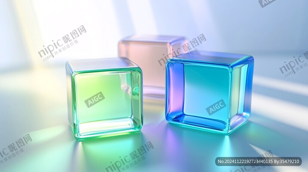 彩色玻璃立方体